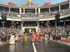 Beating Retreat Ceremony Held At Attari-Wagah Border On 78th Independence Day — IN PICS