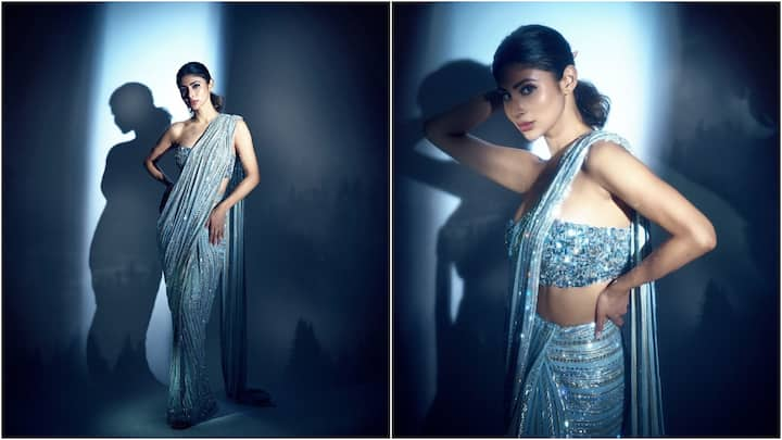 Mouni Roy Latest Photos: 'నాగిని' బ్యూటీ మౌనీ రాయ్‌ తన లేటెస్ట్‌ ఫోటోలు షేర్‌ చేసింది. బ్లూ కలర్‌ మెరుపు చీరలో ఈ భామ ఫోటోలకు ఫోజులు ఇచ్చింది.