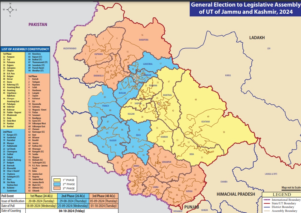 Jammu & Kashmir Election 2024: Poll Dates, Schedule And Results — Check All Key Details Here