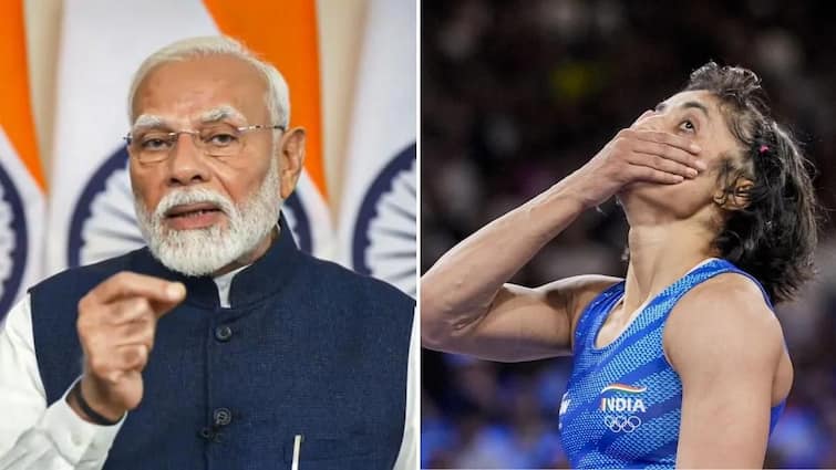 What PM Narendra Modi Said On Vinesh Phogat's Paris Olympics 2024 Feat marathi news PM Modi on Vinesh Phogat : विनेश फोगाटवर PM मोदींचे मोठे वक्तव्य, ऑलिम्पिक पदक जिंकण्याचे स्वप्न भंगल्यावर काय म्हणाले?