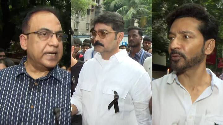 Prosenjit-Tota-Arindam on RG Kar Doctor Death: কালো পোশাক পরে, প্ল্যাকার্ড হাতে নিয়ে আজ রাস্তায় নামেন সেন্ট জেভিয়ার্সের পড়ুয়া এবং প্রাক্তনীরা। অংশ নিয়েছিলেন একাধিক তারকারারাও।