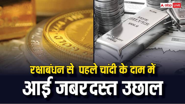 Silver Rate Hike of 1800 rupees gold price also increased before Raksha Bandhan 2024 know top cities prices Gold Silver Price Today: रक्षाबंधन से ठीक पहले चांदी हुई बेतहाशा मंहगी, सोने के भाव में भी उछाल