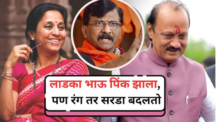 Sanjay Raut criticise Ajit Pawar Pink Politics Ladki Bahin Yojna Maharashtra Marathi News सुप्रियांच्या लाडक्या भावाने रंग बदलला, पिंक झाला पण रंग तर सरडा बदलतो; संजय राऊतांचा हल्लाबोल