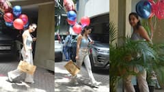 Saif Ali Khan Birthday: ‘बेस्ट डैड’ के गुब्बारे और केक लेकर सैफ-करीना के घर पहुंचीं सारा अली खान, कैजुअल लुक में यूं दिए पोज