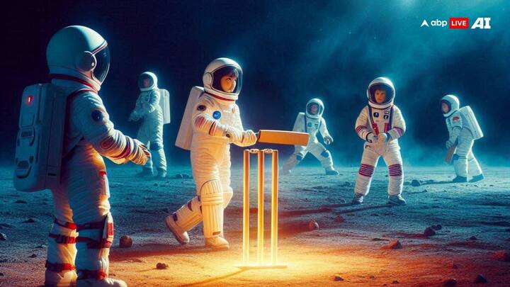 चांद पर क्रिकेट खेलने का अनुभव तो शायद ही किसी को होगा, इसी अनुभव को जीने के लिए एआई ने आपके लिए जिंदा किया है चांद पर क्रिकेट के दृष्यों को, जो सच में हैरान कुन और लुभाने वाला है. मूनलाइट में बल्लेबाजी करते हुए खिलाड़ी की यह तस्वीर किसी का भी मन मोह लेगी.