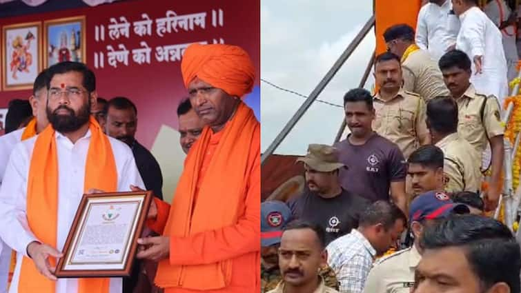 Ramgiri Maharaj got police protection after his controversial statement Instructions by CM Eknath Shinde Nashik Maharashtra Marathi News Ramgiri Maharaj : वादग्रस्त वक्तव्य करणाऱ्या रामगिरी महाराजांना थेट पोलीस प्रोटेक्शन, मुख्यमंत्र्यांच्या सूचना