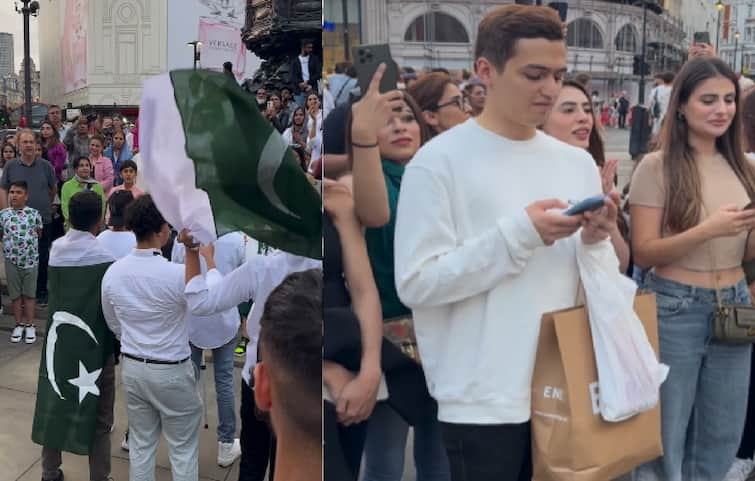 Independence Day Celebration video goes to viral from Uk when indian and pakistani citizen standing together to Respect indian national anthem Independence Day Celebration: भारत के राष्ट्रगान के सम्मान में पाकिस्तानी झंडा लेकर खड़े लोग, ब्रिटेन से वीडियो हुआ वायरल