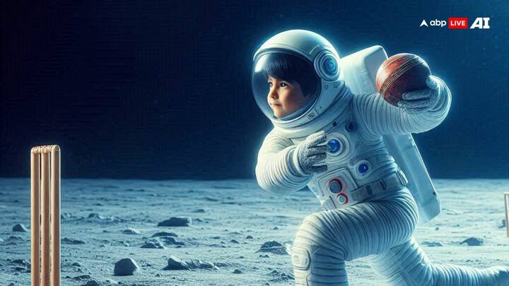 चंद्रयान तो भारत ने चांद पर पहुंचा दिया है, लेकिन चांद पर क्रिकेट खेलने का सपना अभी काफी दूर है, लेकिन एआई ने इस तस्वीर में बताया कि चांद पर बॉलिंग करते हुए आप किस तरह का अनुभव करेंगे.