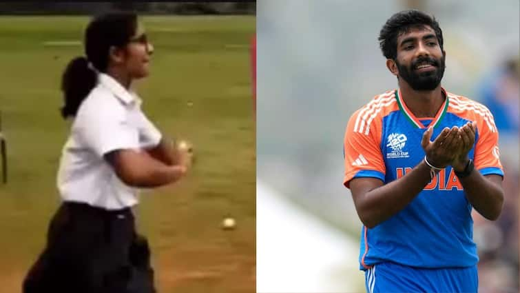 Girl Copies Jasprit Bumrah Bowling Action To The Tee Viral Video Young Girl Copies Jasprit Bumrah's Bowling Action To The Tee | WATCH VIRAL VIDEO