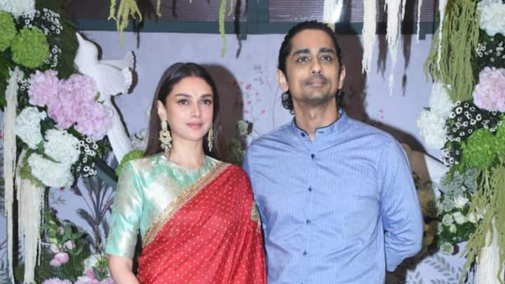 Aditi Rao Hydari and Siddharth made a grand appearance at designer Eka Lakhani & producer Ravi Bhagchandka's engagement party and we cannot get enough of their pictures.