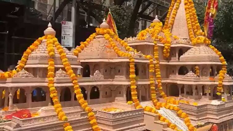 US Ram Mandir Float At India Day Parade In New York Despite Protest Watch Ram Mandir Float Features At India Day Parade In New York Despite Protest: Watch