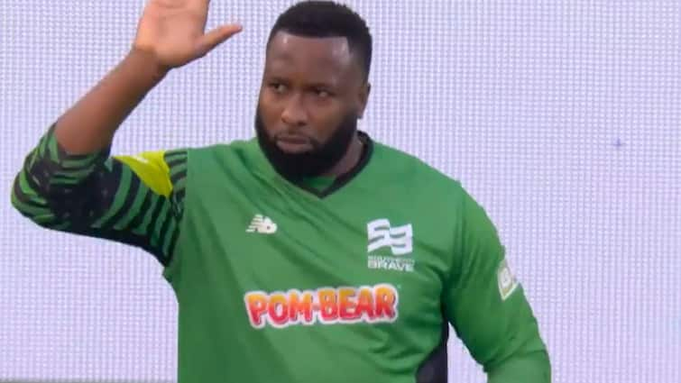 Kieron Pollard Copies Yusuf Dikec Paris Olympics Shooting Pose Iconic The Hundred Mens 2024 Final See Pic: Kieron Pollard Copies Viral Paris Olympics Pose During The Hundred Men's Competition 2024 Final