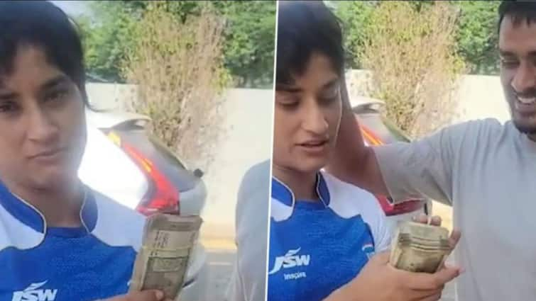 Vinesh Phogat Rakshabandhan With Brother Gets Bundle Of 500 Rupee Notes Jokes Puri Zindagi Mein Itna Kamaya Hai Watch Video Vinesh Phogat Gets Bundle Of 500-Rupee Notes From Brother On Rakhi, Jokes 'Puri Zindagi Mein Itna Hi Kamaya Hai' | WATCH VIDEO