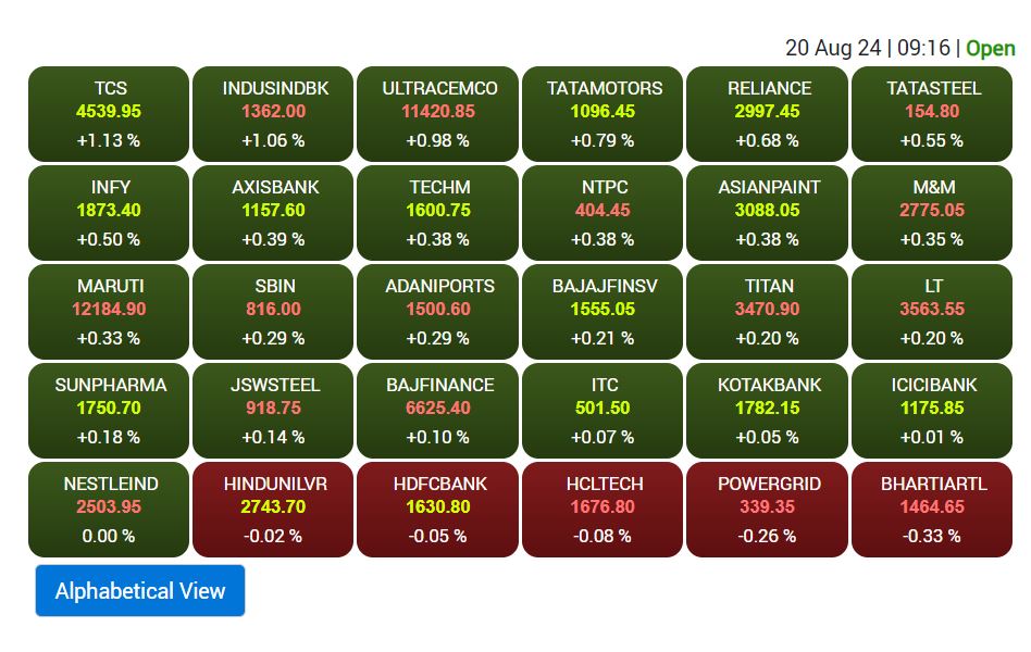 Stock Market Opening: बाजार की मंगल शुरुआत, 80,700 के ऊपर सेंसेक्स-निफ्टी 24650 के करीब, Zomato में ब्लॉक डील