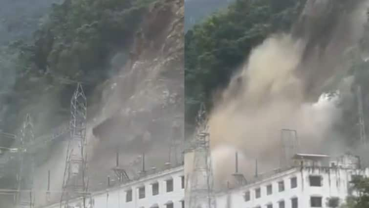 Teesta Dam stage 5 Power Station destroyed Landslide Sikkim video Teesta Dam's Power Station Reduced To Rubbles After Massive Landslide In Sikkim: WATCH