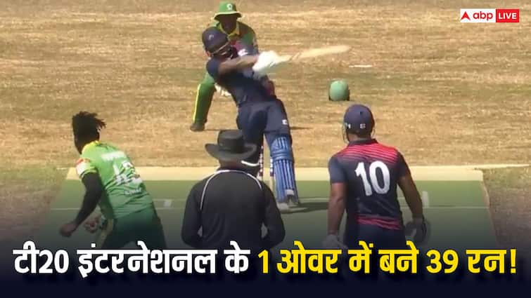 39 runs in one over in T20 International impossible become possible Samoa vs Vanuatu batter Darius Visser इस बल्लेबाज़ ने 'असंभव' को बनाया 'संभव'... 6 छक्के और 1 ओवर में बना दिए 39 रन, T20I में बन गया वर्ल्ड रिकॉर्ड!