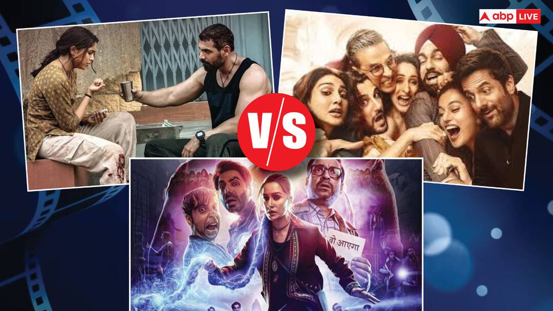 Box Office Clash: 'स्त्री 2' ने 'खेल खेल में' और 'वेदा' को चटाई धूल, कमाई में दूर-दूर तक छोड़ दिया पीछे stree 2 vs khel khel mein and vedaa box office collection shraddha kapoor beats akshay kumar john abraham Box Office Clash: 'स्त्री 2' ने 'खेल खेल में' और 'वेदा' को चटाई धूल, कमाई में दूर-दूर तक छोड़ दिया पीछे