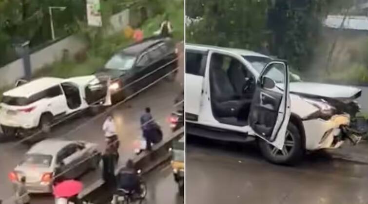 Thane Road Rage Family Dispute Escalates as Man Rams Brothers Car Injures Several Thane Road Rage: કૌટુંબિક વિવાદમાં ભાઈએ હેરિયર કારથી ભાઈની ફોર્ચ્યૂનરને મારી ટક્કર, સામે આવ્યો વીડિયો