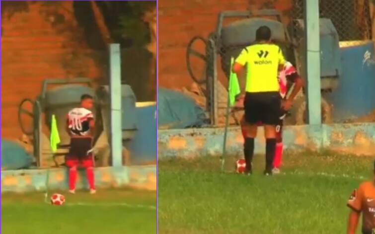 peru-footballer-sebastian-munoz-urinates-on-field-watch-video VIDEO: ચાલુ મેચમાં ખેલાડીએ પેન્ટ ઉતારી કર્યું એવું કામ કે મચી ગયો હંગામો, રેફરીએ બહાર કાઢ્યો