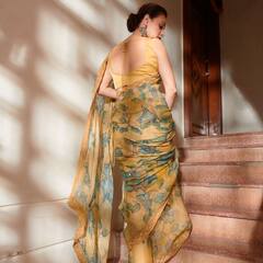 Dia Mirza Shines In A Mustard Saree, Channeling Timeless Retro Elegance; See Pics