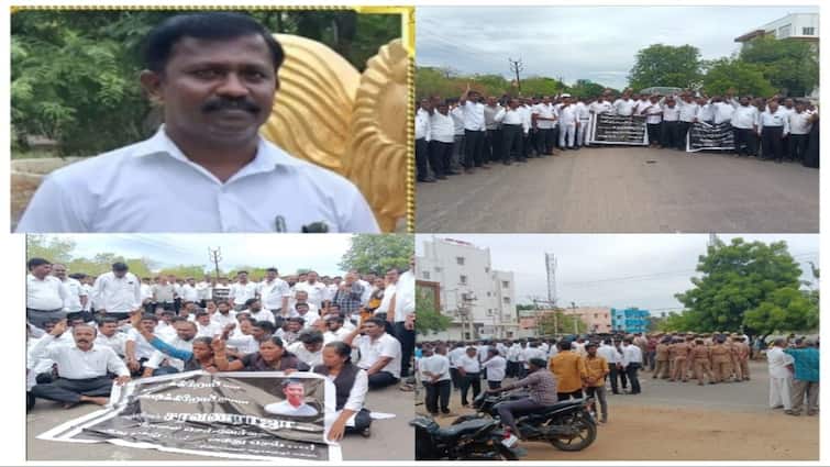 Tirunelveli crime Lawyer hacked to death in nellai Lawyers on strike and protest - TNN வழக்கறிஞர் எதிர்தரப்பால் வெட்டிக்கொலை.! போராட்டம்..! நெல்லையில் பரபரப்பு!