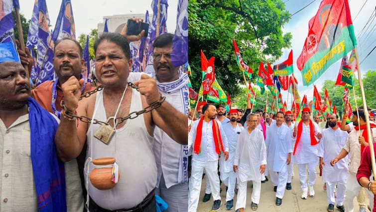 Bharat bandh 21 august BSP SP ASP blew trumpet against the Supreme Court decision on reservation UP में BSP, सपा, ASP ने आरक्षण पर सुप्रीम फैसले के खिलाफ फूंका बिगुल, दिखा भारत बंद का असर