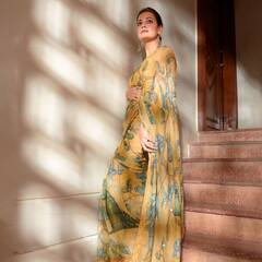Dia Mirza Shines In A Mustard Saree, Channeling Timeless Retro Elegance; See Pics