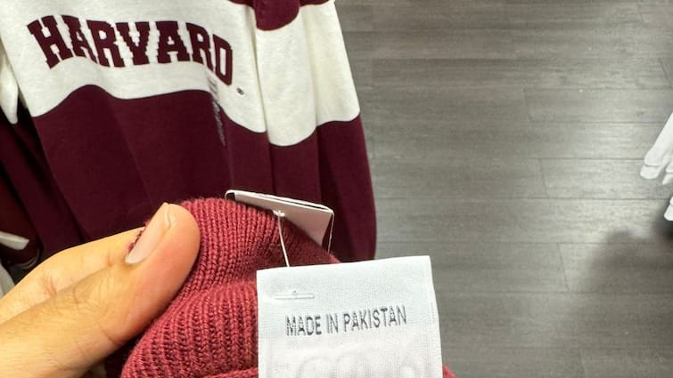 Indian YouTuber Gets Shocked By ‘Made In Pakistan’ Label On Harvard Merch In US viral trending Indian YouTuber Gets Shocked By ‘Made In Pakistan’ Label On Harvard Merch In US