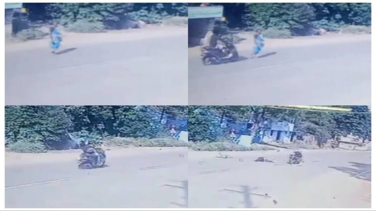 Tenkasi An elderly woman crosses the road accident in a second - TNN சாலையை கடக்கும் மூதாட்டி.. நொடிப்பொழுதில் தூக்கி வீசிய பைக்