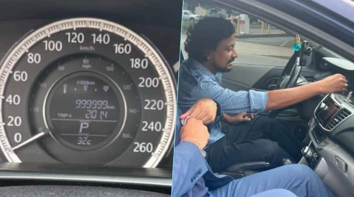 Car driving record man has made a record by driving the same car to 9,99,999 km abpp Car driving record: ਬੰਦੇ ਨੇ ਇੱਕੋ ਕਾਰ ਚਲਾ-ਚਲਾ ਬਣਾ ਧਰਿਆ ਰਿਕਾਰਡ, 9,99,999 'ਤੇ ਜਾ ਕੇ ਮੀਟਰ ਦੇ ਨੰਬਰ ਵੀ ਖਤਮ