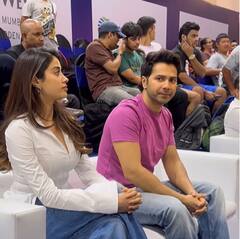 व्हाइट शर्ट, ब्लू डेनिम पहने पिकबॉल टूर्नामेंट में पहुंचीं जाह्नवी कपूर, कैजुअल लुक में दिखे वरुण धवन... देखें तस्वीरें