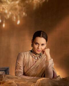 Just Kangana Ranaut Exuding Royalty In Rs. 49k Worth Tissue Saree; Check Out Pics