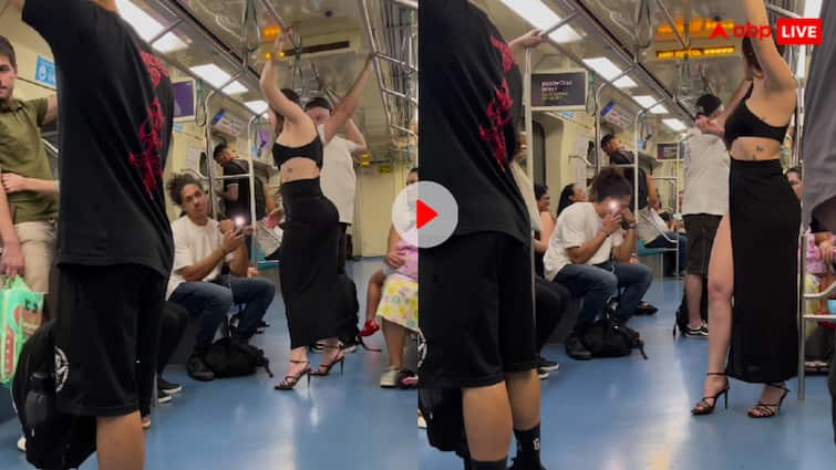 Woman slaps man who was secretly filming her video in metro train goes viral मेट्रो में महिला का छिपकर वीडियो बना रहा था शख्स, महिला ने थप्पड़ों से बना दिया भूत, देखें वीडियो