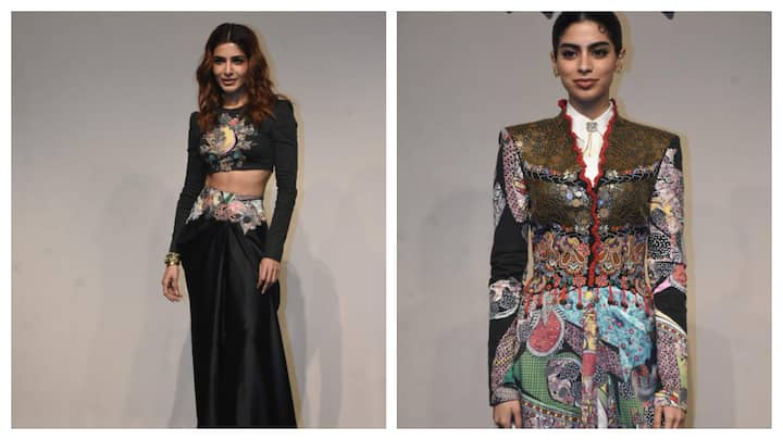 Celebrities like Samantha Ruth Prabhu, Mira Kapoor, Khushi Kapoor attended a fashion event on Thursday which marked a collaboration between designer Anamika Khanna and a fashion brand.