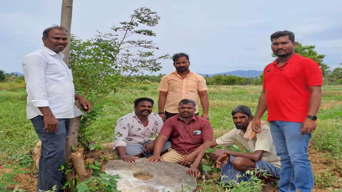 திருப்பத்தூரில் 196 ஆண்டுக்கு முன் அமைக்கப்பட்ட செக்குக் கல்வெட்டு கண்டுபிடிப்பு