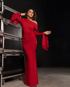 Hansika Motwani Makes Glamorous Style Statement In A Bold Red Gown, PICS