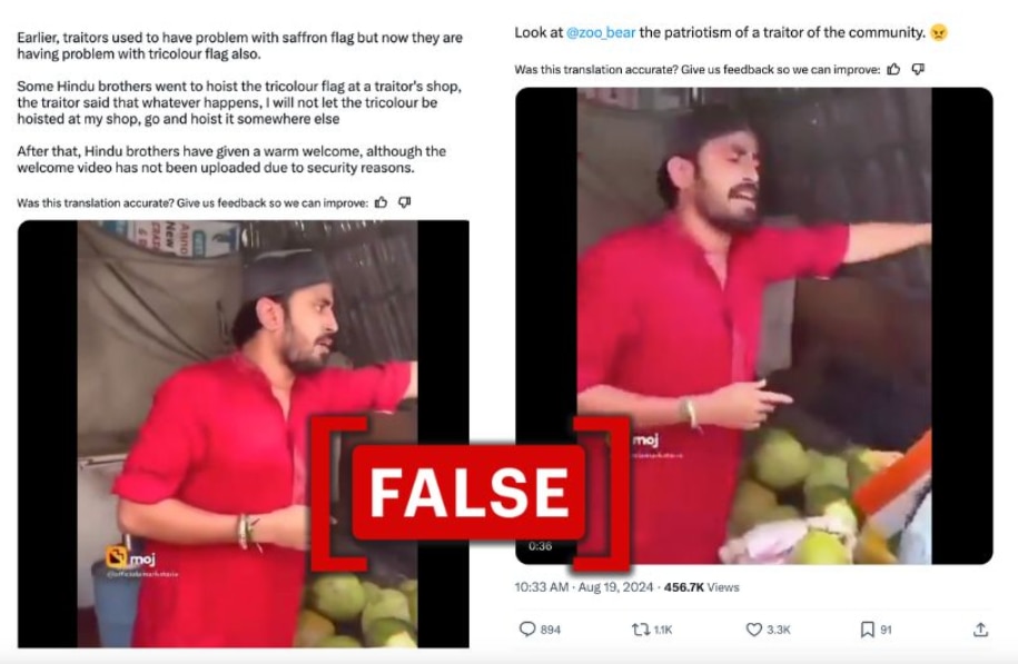 Fact Check: Did Muslim Vendor Refuse To Display Indian Flag At His Shop In Viral Video?