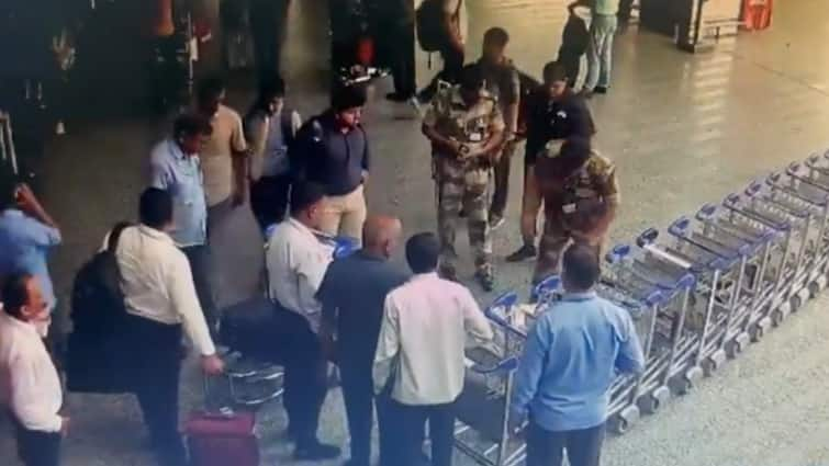 CISF Personnel Saves Passenger Life cardiac arrest Quick CPR Delhi IGI Airport video WATCH: CISF Personnel Saves Passenger's Life With Quick CPR At Delhi's IGI Airport