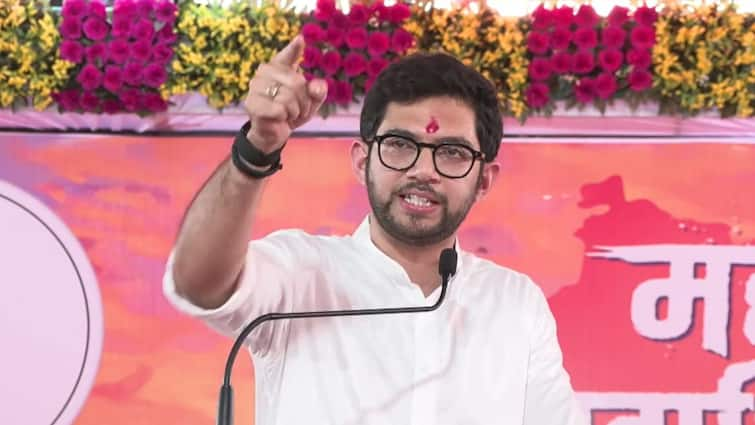 Aaditya Thackeray Slams state government over the Ladki Bahin Yojana and Badlapur school Case Yeola Nashik Maharashtra Marathi News Aaditya Thackeray : '2014 मध्ये सर्वांच्या खात्यात 15 लाख देणार होते, आता 1500 वर आलेत; आदित्य ठाकरेंनी डागली तोफ