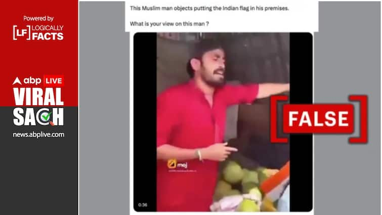 Viral video of Muslim vendor refusing to display Indian flag at his shop is scripted Fact Check: Did Muslim Vendor Refuse To Display Indian Flag At His Shop In Viral Video?