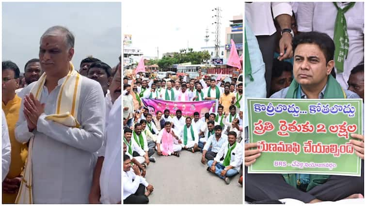 Telangana BRS Protest For Farmer Loan Waiver issue Telangana News: 119 నియోజకవర్గాల్లో బీఆర్‌ఎస్‌ ధర్నాలు - యాదాద్రిలో హరీష్‌రావు ప్రమాణం