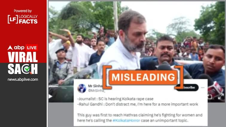 Did Rahul Gandhi Call RG Kar Hospital Murder 'Unimportant'? No, viral clip is edited Fact Check: Did Rahul Gandhi Call RG Kar Hospital Murder 'Unimportant'? Check What The Congress Leader Said