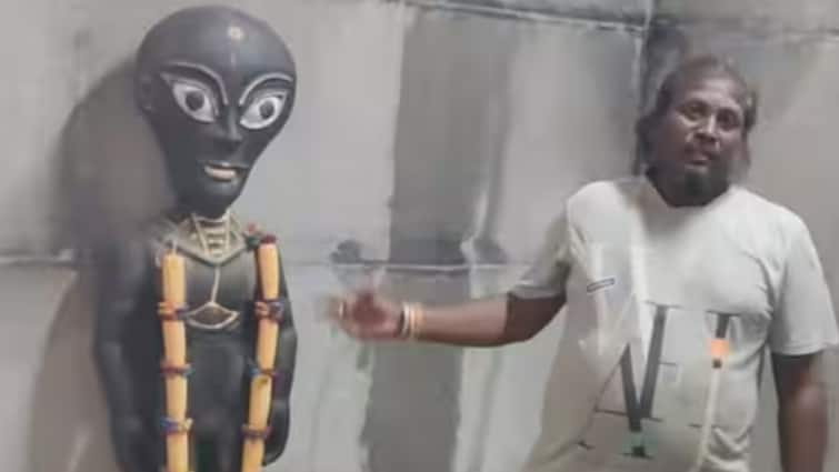 Salem alien temple Alien God Gets A Home In Tamil Nadu Salem Check Out How The Deity Looks Like 'Alien God' Gets A Temple In Tamil Nadu's Salem, His Home A Cellar 11 Feet Underground