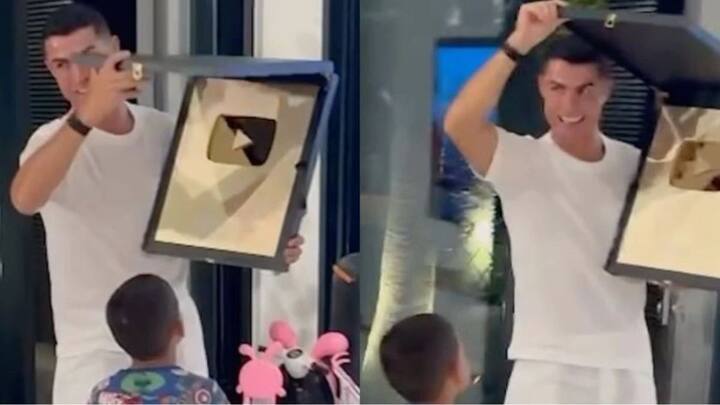 ख्रिस्तियानो रोनाल्डोच्या यू-ट्यूब चॅनलला 22 मिनिटात सिल्व्हर बटण, 90 मिनिटात गोल्डन बटण आणि अवघ्या 12 तासात डायमंड यूट्यूबचे डायमंड बटण मिळाले. (Photo Credit-Social Media)