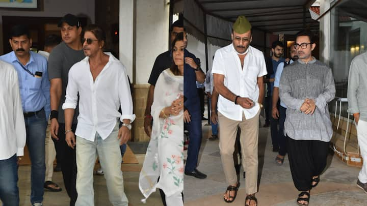 Shah Rukh Khan, Aamir Khan, Vicky Kaushal with his father Sham Kaushal were seen at late photograoher Pradeep Bandekar's prayer meet.