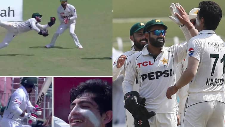 Mohammad Rizwan catch Zakir Hasan Rawalpindi 1st test Pakistan Watch: मोहम्मद रिजवान ने बांग्लादेश को चौंकाया, पकड़ा ऐसा कैच जिसे देख आप भी करेंगे तारीफ