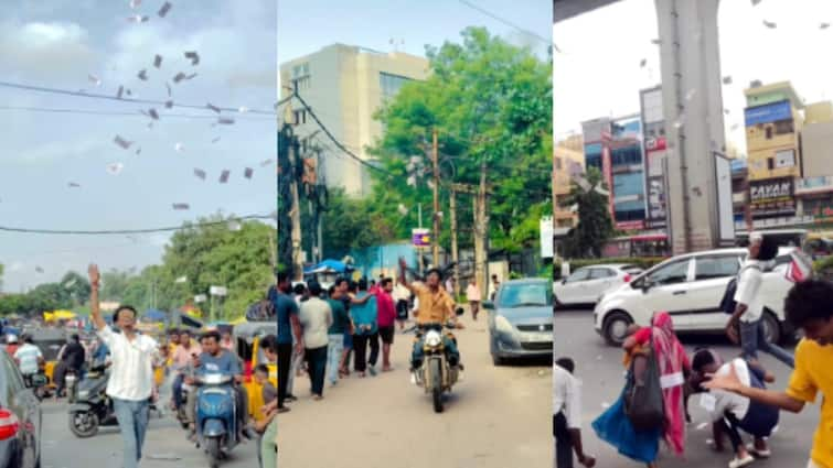 Hyderabad Cash Rains On Busy Road, YouTuber's Bike Stunt Invites Police Ire Watch Watch: Cash Rains On Busy Hyderabad Road, YouTuber's Bike Stunt Invites Police Ire