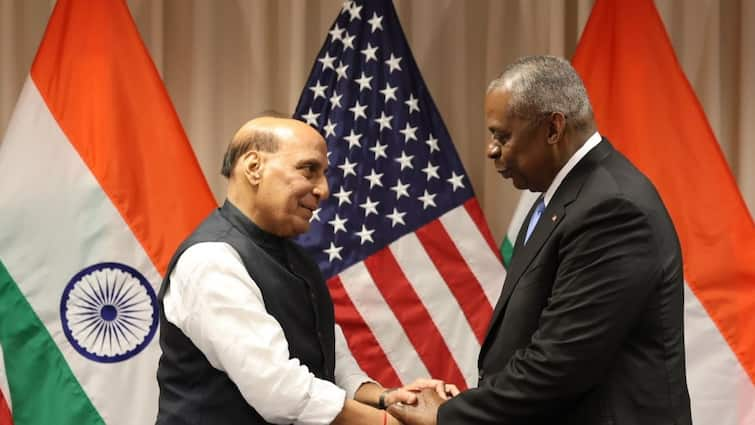 Rajnath Singh in US Secretary of Defense Lloyd Austin bilateral talks Washington DC Pentagon US: Rajnath Singh, Lloyd Austin Discuss India-US Defence Cooperation, Regional Security At Pentagon Meeting