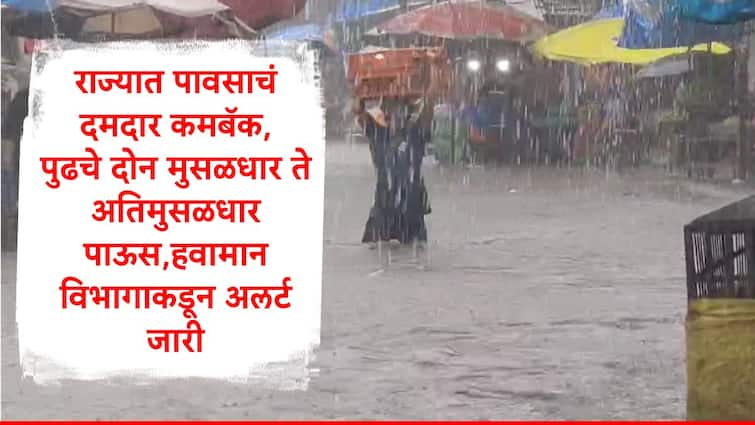 Weather Forecast IMD issues red alert Raigad Pune Satara  and heavy rainfall in Mumbai   Thane for next two days marathi news Weather Alert : रायगडसह सातारा पुण्यातील काही भागांना रेड अलर्ट, राज्यात पुढचे दोन दिवस जोरदार पाऊस, IMD चा अंदाज