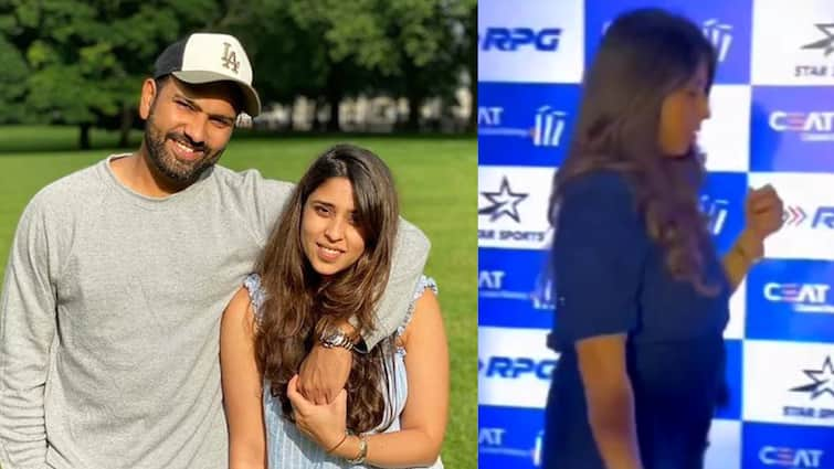 rohit sharma to become father again rumors after ritika sajdeh video goes viral sparks pregnancy buzz Watch: दूसरी बार पापा बनने वाले हैं रोहित शर्मा? वाइफ रितिका का वीडियो देख हैरान हुए लोग